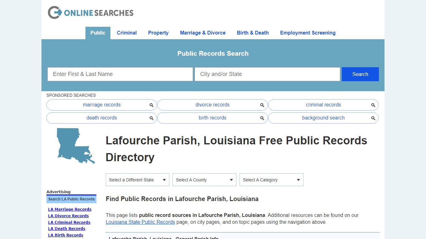 Lafourche Parish, Louisiana Public Records Directory